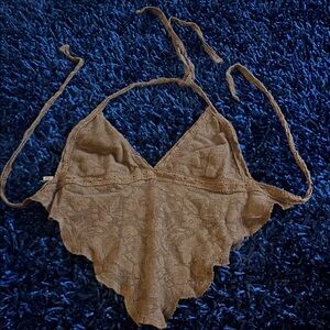 Tilly's Tan Lace Halter Top